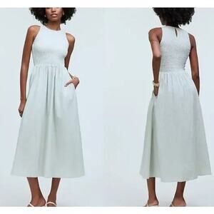 Madewell The Melody Dress Smocked Sleeveless Midi Pistachio Green NWT SP
